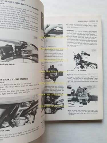 Kawasaki KZ 400 1978-79 manuale officina INGLESE originale shop manual