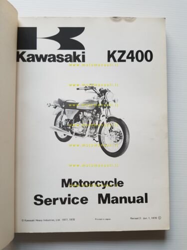 Kawasaki KZ 400 1978-79 manuale officina INGLESE originale shop manual