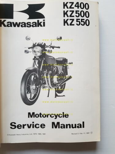 Kawasaki KZ 400 500 550 1979-81 manuale officina INGLESE originale …