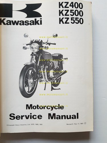 Kawasaki KZ 400 500 550 1979-81 manuale officina INGLESE originale …