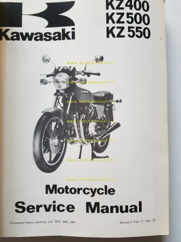 Kawasaki KZ 400 500 550 1979-81 manuale officina INGLESE originale …