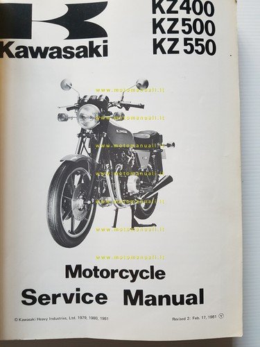 Kawasaki KZ 400 500 550 1979-81 manuale officina INGLESE originale …