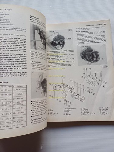 Kawasaki KZ 650 1976 manuale officina INGLESE originale workshop manual