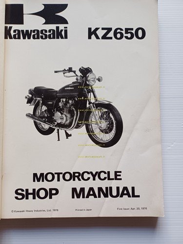 Kawasaki KZ 650 1976 manuale officina INGLESE originale workshop manual