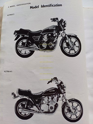 Kawasaki KZ 750 E1- H1 1980 manuale officina originale inglese …