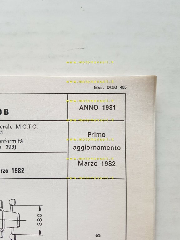 Kawasaki KZT 10B 1100 agg. 1982 scheda omologazione DGM originale …