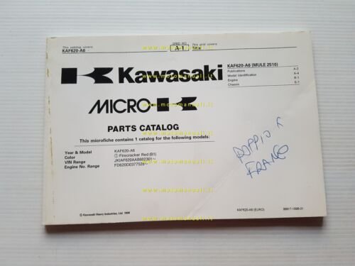 Kawasaki Mule 2510 1999 catalogo ricambi copia da microfiche originale