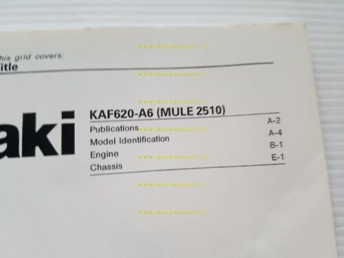 Kawasaki Mule 2510 1999 catalogo ricambi copia da microfiche originale