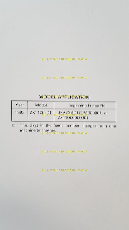 Kawasaki Ninja ZX-11 - ZZ-R 1100 1993 manuale officina INGLESE …