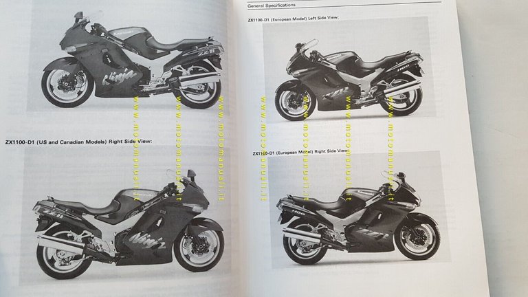 Kawasaki Ninja ZX-11 - ZZ-R 1100 1993 manuale officina INGLESE …