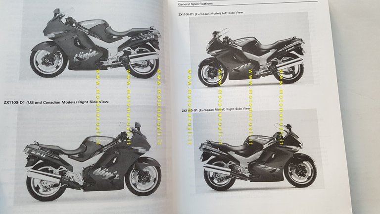 Kawasaki Ninja ZX-11 - ZZ-R 1100 1993 manuale officina INGLESE …