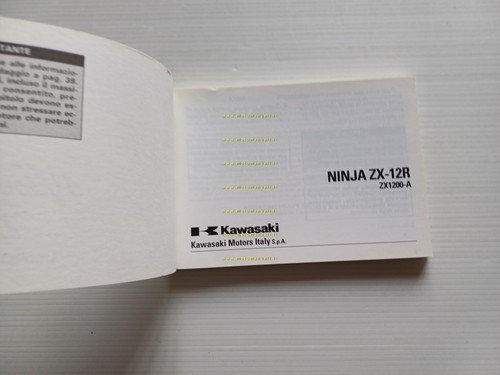 Kawasaki Ninja ZX-12 R 2000 manuale uso manutenzione originale italiano