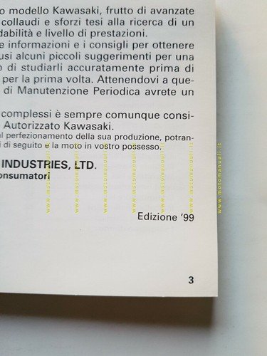 Kawasaki Ninja ZX-6 R 1999 manuale uso manutenzione italiano originale