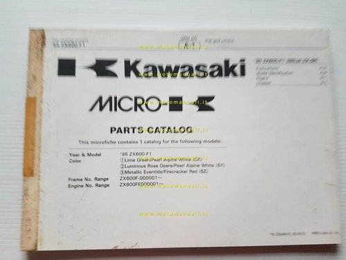 Kawasaki Ninja ZX-6R 1995 catalogo ricambi copia da microfiche originale