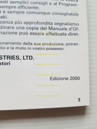 Kawasaki Ninja ZX-6R 2000 manuale uso manutenzione libretto originale