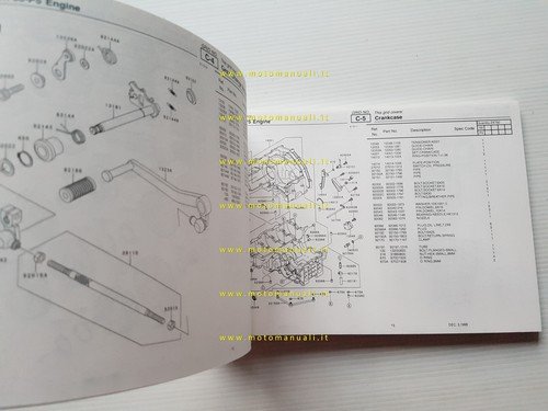 Kawasaki Ninja ZX-7R 2000 catalogo ricambi copia da microfiche originale