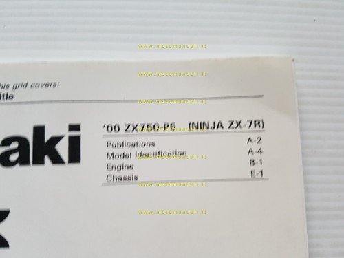 Kawasaki Ninja ZX-7R 2000 catalogo ricambi copia da microfiche originale