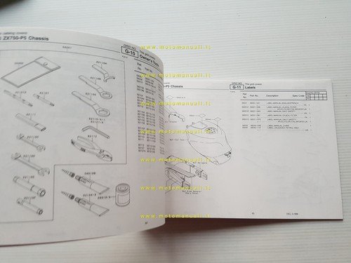 Kawasaki Ninja ZX-7R 2000 catalogo ricambi copia da microfiche originale