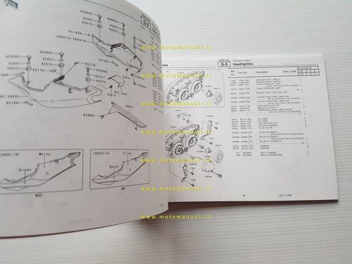 Kawasaki Ninja ZX-7R 2000 catalogo ricambi copia da microfiche originale