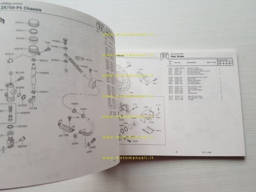 Kawasaki Ninja ZX-7R 2000 catalogo ricambi copia da microfiche originale