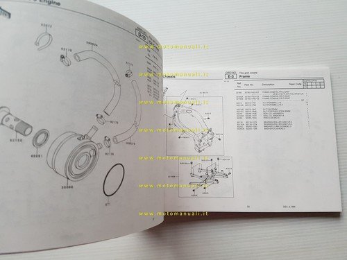 Kawasaki Ninja ZX-7R 2000 catalogo ricambi copia da microfiche originale