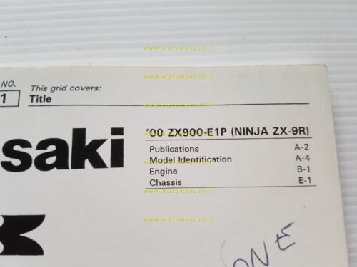 Kawasaki Ninja ZX-9R 2000 catalogo ricambi copia da microfiche originale