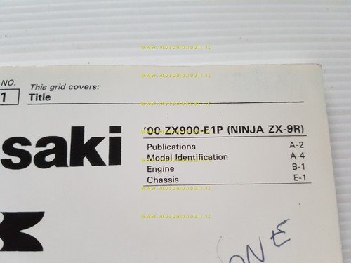 Kawasaki Ninja ZX-9R 2000 catalogo ricambi copia da microfiche originale