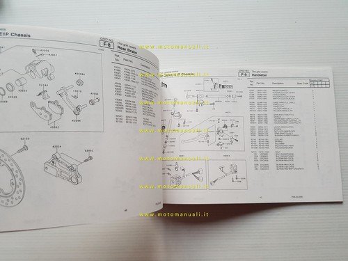Kawasaki Ninja ZX-9R 2000 catalogo ricambi copia da microfiche originale