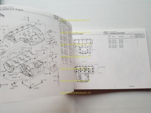 Kawasaki Ninja ZX-9R 2000 catalogo ricambi copia da microfiche originale