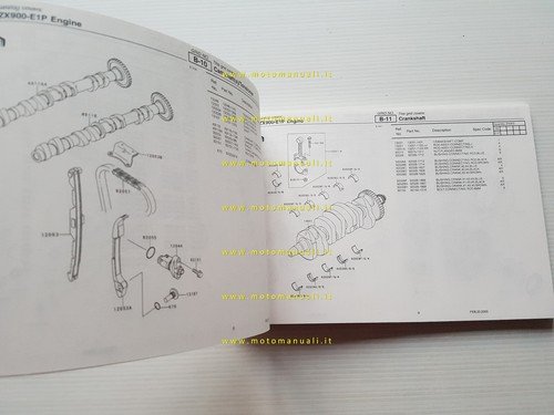Kawasaki Ninja ZX-9R 2000 catalogo ricambi copia da microfiche originale