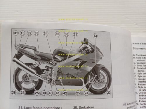 Kawasaki Ninja ZX-9R 2001 manuale uso manutenzione originale italiano