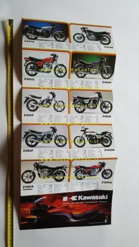 Kawasaki produzione modelli 1985 depliant ITALIANO originale moto brochure