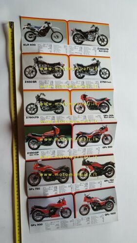 Kawasaki produzione modelli 1985 depliant ITALIANO originale moto brochure