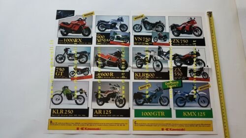 Kawasaki produzione modelli 1986 depliant originale francese brochure FRENCH