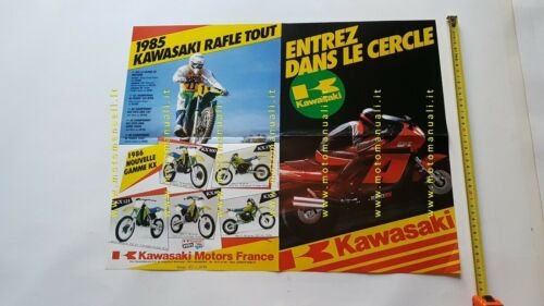Kawasaki produzione modelli 1986 depliant originale francese brochure FRENCH