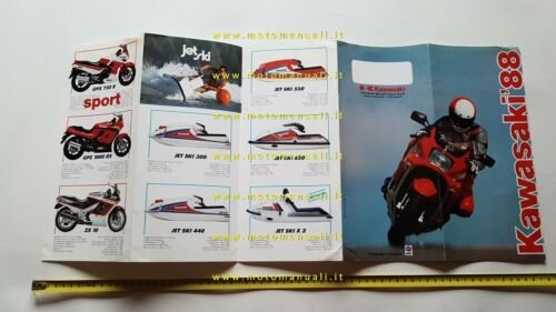 Kawasaki produzione modelli 1988 depliant italiano originale moto brochure