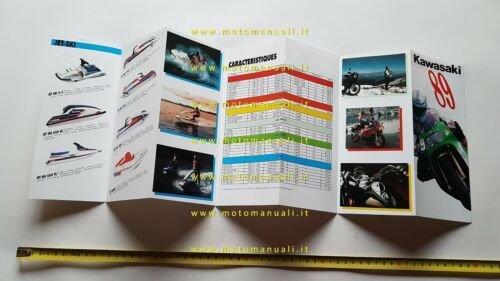 Kawasaki produzione modelli 1989 depliant FRANCESE originale moto brochure