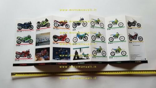 Kawasaki produzione modelli 1990 depliant originale moto italiano brochure