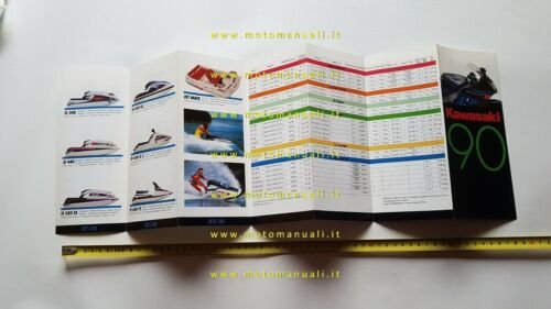 Kawasaki produzione modelli 1990 depliant originale moto italiano brochure