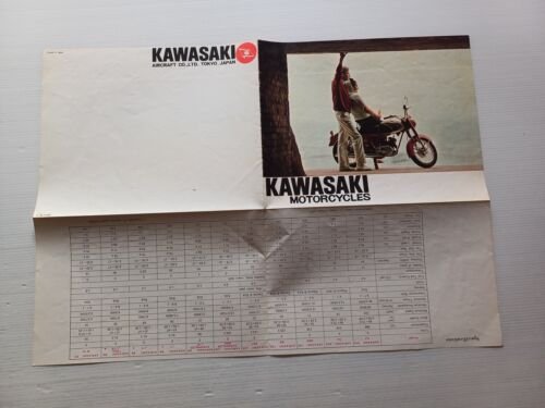 Kawasaki produzione modelli 500-250-150-125-50 1965 depliant inglese originale