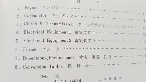 Kawasaki Service Manual modelli moto 1973-74 manuale dati officina originale