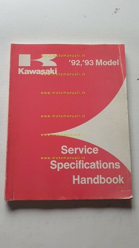 Kawasaki Service Specification Handbook modelli 1992-93 manuale officina
