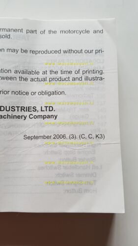 KAWASAKI VERSYS 650 2006 manuale uso manutenzione INGLESE originale