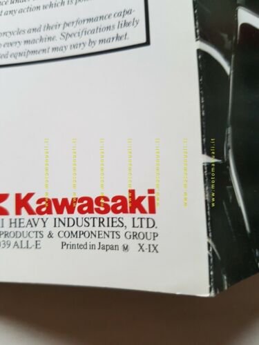 Kawasaki VN-15 SE depliant originale TESTO INGLESE