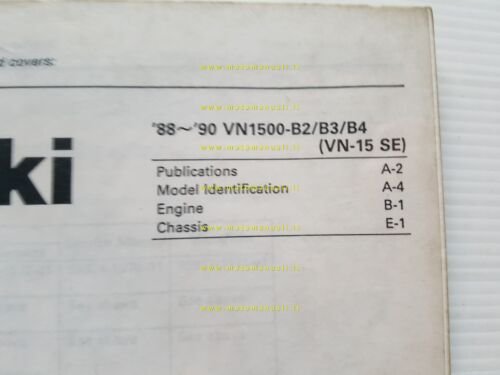 Kawasaki VN 1500 1988-90 catalogo ricambi copia da microfiche originale