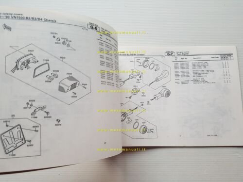 Kawasaki VN 1500 1988-90 catalogo ricambi copia da microfiche originale