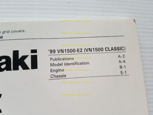 Kawasaki VN 1500 Classic 1999 catalogo ricambi copia da microfiche …