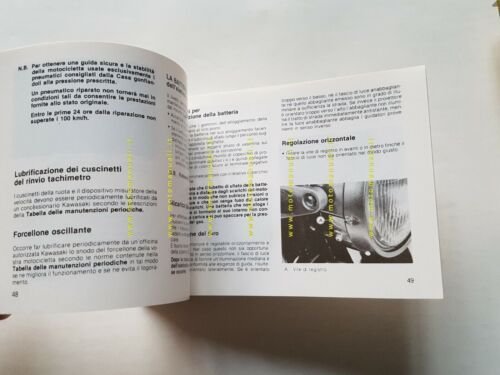 KAWASAKI VN 750 CUSTOM 1986 manuale uso originale moto italiano …