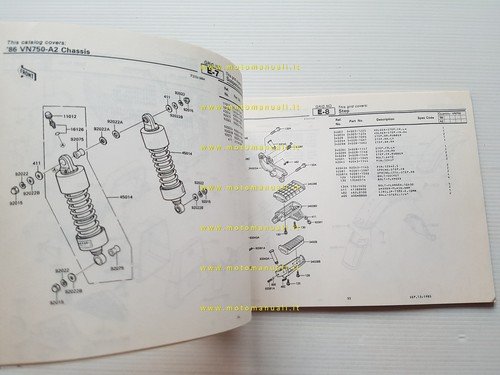 Kawasaki VN 750 TWIN 1986 catalogo ricambi copia da microfiche …