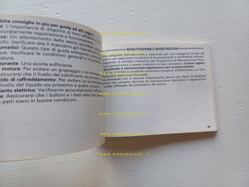 Kawasaki VN 800 1996 manuale uso manutenzione libretto originale italiano